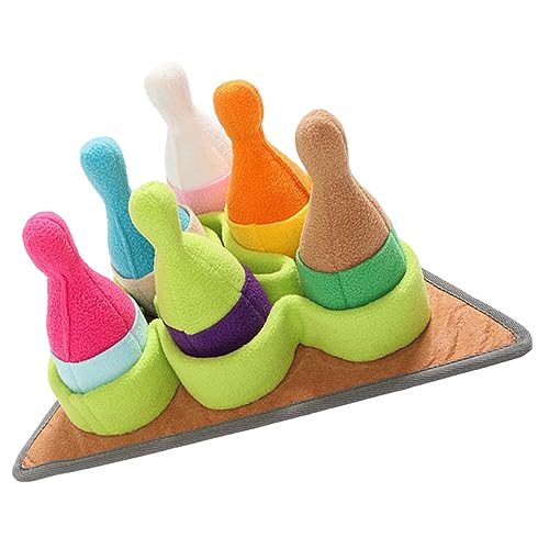 WOONEKY Bowlingkugel-schnüffelmatte Futtermatte Für Hunde Kauspielzeug Für Welpen Schnüffelkissen Für Hunde Leckerli-Spielzeug Für Den Haushalt Fütterungsmatte Polarfleece Colorful von WOONEKY