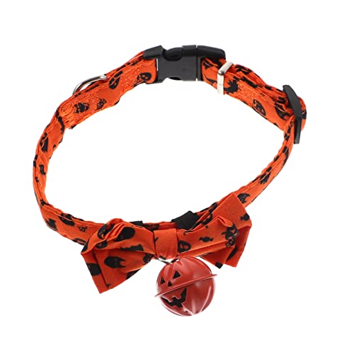 Halloween-Kragen Katze Halskette Ornament Hundeparty Halloween-katzenhalsband Haustierfest Dekoration Haustierhalsband Für Halloween Hundehalsbänder Fallen Hündin Orange Polyester WOONEKY von WOONEKY