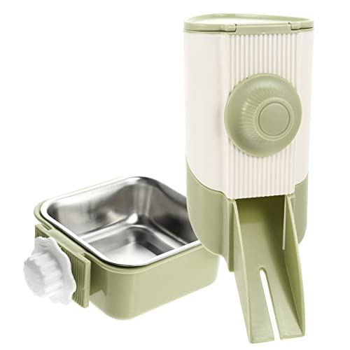 WOONEKY 1 Satz Futterautomat Für Hamster Kaninchenspielzeug Hund Futterbehälter Für Kleine Haustiere Automatische Tränke Futterautomat Für Katzenfutter Essen Rostfreier Stahl Light Green von WOONEKY