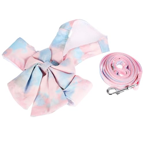 WOONEKY 1 Satz Haustier Geschirr Katzenschleifenwestenleine Bowknot-haustierhalsband Katzenweste Und Leine Katze Bogen Geschirr Leine Katzenleine Für Party Katze Anbinden Polyester von WOONEKY