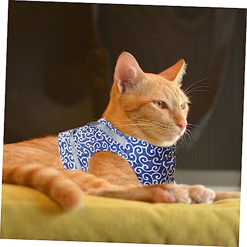 WOONEKY 1 Satz Katze Laufseil Katzenweste Pulli für Katzen cat Sweater Gehgeschirr für Haustiere Zugseil für Haustierwesten Welpengeschirr Robustes Brustgurtgeschirr für Katzen Netz von WOONEKY