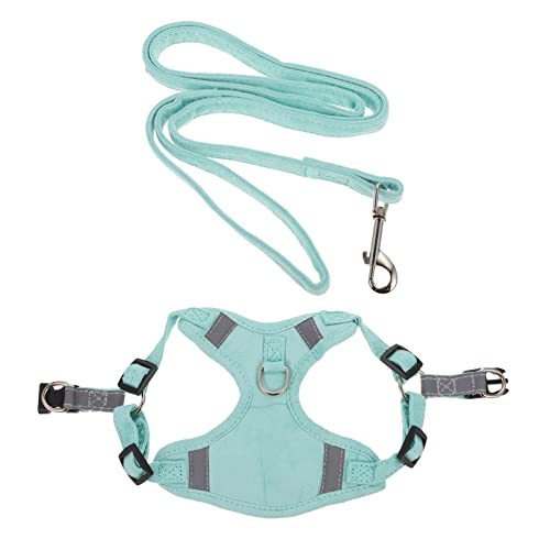 WOONEKY 1 Satz Katzenleine Traktionsgeschirr für Katzen Atmungsaktives Katzengeschirr cat Leash cat Harnesses Zugseil und Westenset Outdoor-Gehgeschirr reflektierender Stoff Light Green von WOONEKY