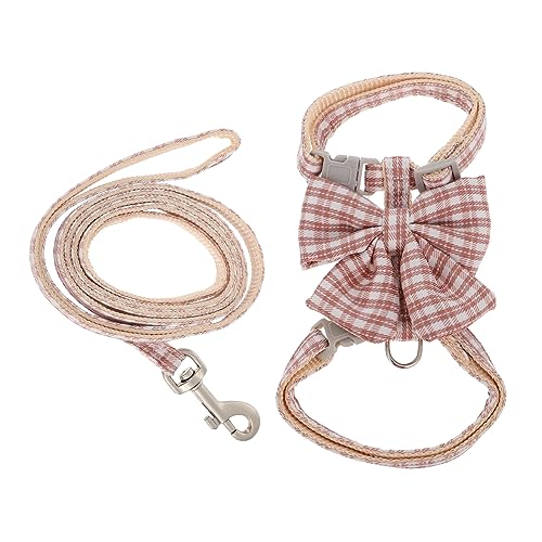 WOONEKY 1 Satz Katzenleine Welpenseil Katzenwestenleine Katzengeschirr und Leine Traktionsgurt für Haustiere pet Supplies cat Leash Katzen-Traktionsseil Laufleine für Katzen Polyester Rosa von WOONEKY