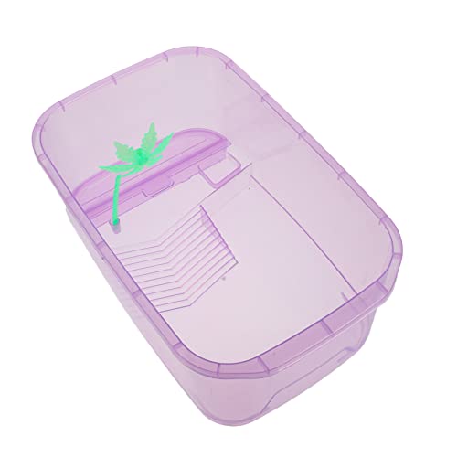 WOONEKY 1 Set-Box Schildkrötenbecken Aquarienbedarf Transparenter Eidechsenkäfig Schildkrötenzubehör Schildkrötenzuchtfall Reptilienträger Kleiner Durchsichtiger Behälter Plastik Violett von WOONEKY