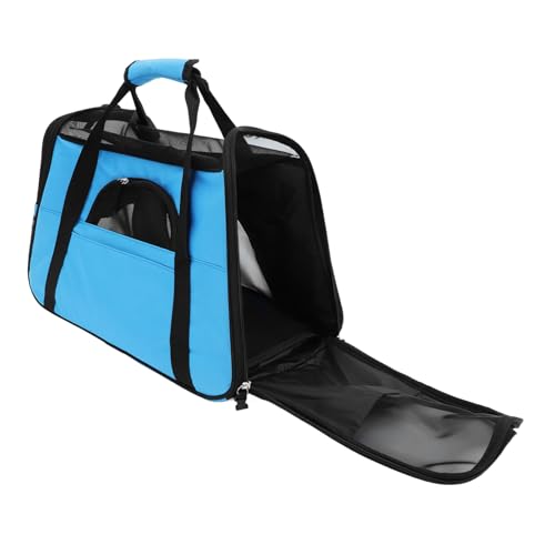 WOONEKY 1 Stück Atmungsaktive Haustier Outdoor Handtasche Für Hunde Und Katzen Tragetasche Mit Aufbewahrungshalter Und Pad Blau Ideal Für Park Und Faltbar Und Leicht von WOONEKY