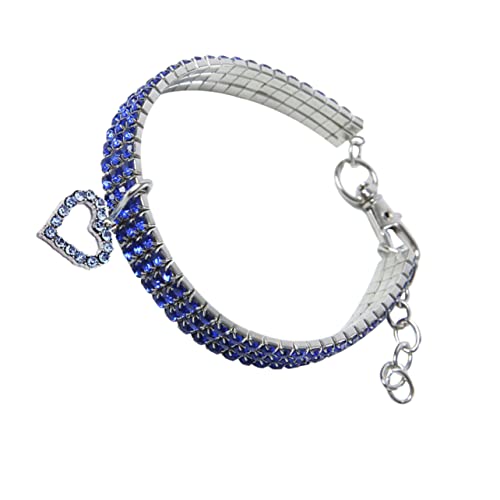 WOONEKY 1 Stück Haustierhalsband aus Kristall Katzenhalsband aus Perlen Strass hundehalsband Halskette elegant Love bedrucktes Halsband für Hund Halsband mit Kreis für Haustier Herzförmig von WOONEKY