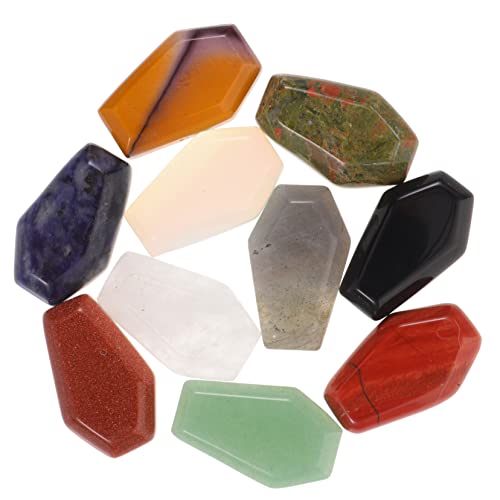 WOONEKY 10 Stück Kristallsteine Sargsteine ​​Und Kristalle Kristallsteine Geschenk Kristallsteine Dekor Exquisite Steine DIY Bastelmaterial Dekorativer Naturstein Natürlicher von WOONEKY