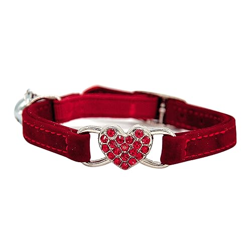 WOONEKY 1Stk Katzenkette aus Strass Katzenhalsband mit Strass verstellbare Welpenhalsbänder für Streu Welpen Welpenhalsband Halsband für Welpen verstellbares Katzenhalsband rot von WOONEKY