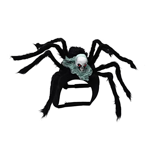 WOONEKY 1Stk Spinnengeschirr für Haustiere Spinne Kundenkatze Hundeschädel Kostüm Halloween Costume Halloween Kleidung Spider Halloween-Hundegeschirr verstellbare hundekleidung Stoff Green von WOONEKY