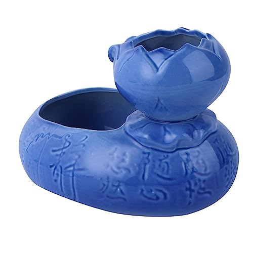 WOONEKY 1Stk Trinkbrunnen für Katzen wasserspender für Hunde Haustierfuttermittel katzenbrunnen für Katzen cat Fountain Katzenwassernapf aus Keramik kreativer wasserspender Porzellan Blue von WOONEKY