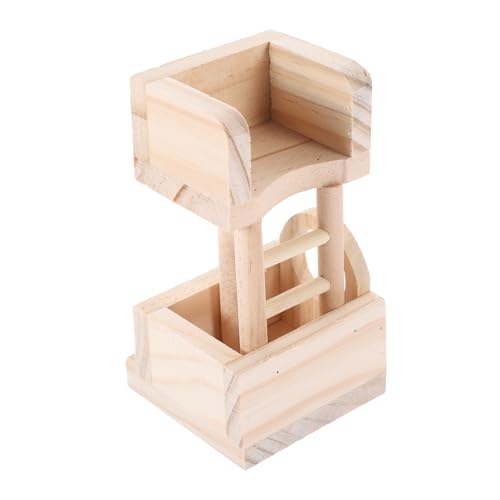 WOONEKY 1stk Hamster-wachturm Spielzeuge Nistplatz Für Hamster Hamsterspielplattform Trainingszubehör Für Hamster Spielzeug Für Meerschweinchen Beißspielzeug Haustier Hölzern Beige von WOONEKY