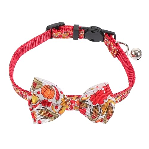 WOONEKY 1stk Haustierhalsband Kürbis Hundehalsband Hund Weihnachtsfliege Weihnachtshundefliege Ausgefallene Hundehalsbänder Hund Weihnachtsbogen Kätzchen Fliege Kragen Polyester Orange von WOONEKY