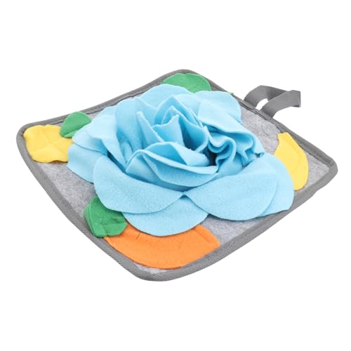 WOONEKY 1stk Kaninchen-schnüffelpad Kaninchen Auf Nahrungssuche Kaninchen Behandelt Kaninchen Schnüffelschale Runder Waschbarer Teppich Hasenfuttermatte Haustier Hund Blue Polarfleece von WOONEKY