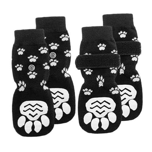 WOONEKY 2 Paar rutschfeste Hundesocken Austauschbare Hundepfotenschützer Socken Für Hunde Verschleißfeste Hundepfotenschützer Haustiersocken Waschbare Baumwollsocken Kompakte von WOONEKY