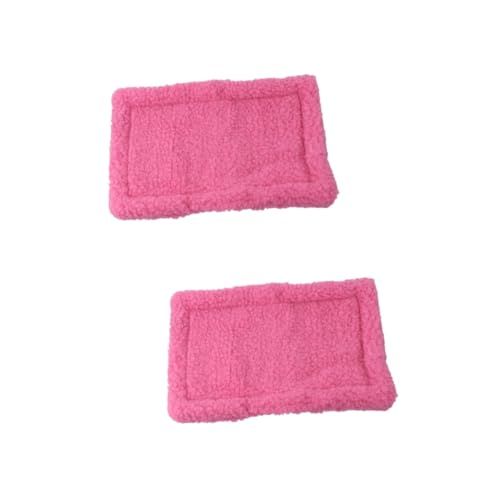 WOONEKY 2 STK Schlafmatte haustierbett pet Bed Kleintier Schlafunterlage haustierfeldbett petbett Eichhörnchen-Decke meerschweinchen Decke Minihase Haustiermatte Hamster warmes Kissen Rosa von WOONEKY