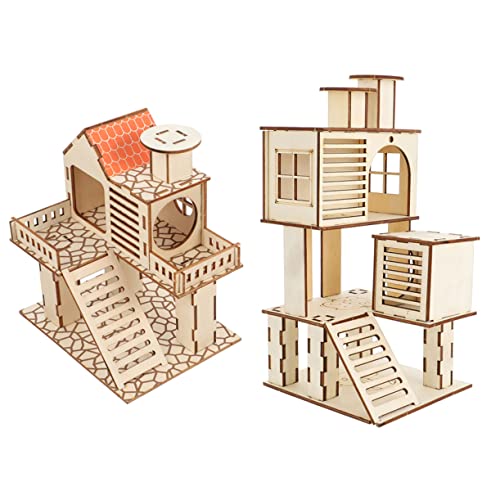 WOONEKY 2Stücke Holz Hamster Spielzeug Hamsterversteck Verschleißfest Aktivitätsspielzeug für Kleintiere Haustier Spielzeug Naturmaterial WOONEKY 2Stücke Holz Hamster Spielzeug Hamsterversteck Verschleißfest Aktivitätsspielzeug für Kleintiere Haustier Spielzeug Naturmaterial von WOONEKY
