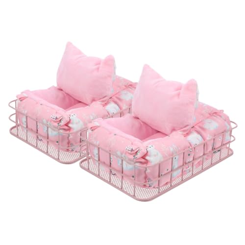 WOONEKY 2 Sätze Kleintier Hängematten Metallrahmen mit Rosa Hasenmotiv Gemütliches Schlafbett für Meerschweinchen und Hamster Robust Platzsparend Einfach im Käfig zu Befestigen WOONEKY 2 Sätze Kleintier Hängematten Metallrahmen mit Rosa Hasenmotiv Gemütliches Schlafbett für Meerschweinchen und Hamster Robust Platzsparend Einfach im Käfig zu Befestigen von WOONEKY