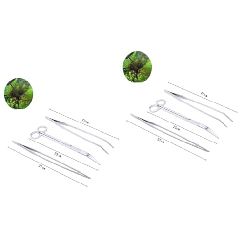 WOONEKY 2 Stück 3 1 Pinzette und Scheren-Kit verbandsschere astschere fadenschere Tweezers Werkzeuge für Wasserpflanzen Pflanzen Pinzette Pinzetten und Scheren für Aquarien gerade Pinzette von WOONEKY