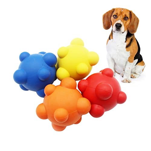 WOONEKY Interaktives Hundespielzeug Unregelmäßiger Springender Ball Bissfeste Hundekugel Ideal Für Spielerische Beschäftigung Zufällige Farbe von WOONEKY