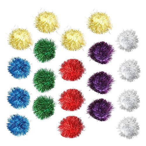 WOONEKY 20 STK Glitzerkugeln Haustier Interaktiv Katzenbissspielzeug Katze Pom Pom Spielzeug Funkelndes Katzenspielzeug Schaum Katze Bommel Kaschmir Den Ball Aufheben Selbstgemacht von WOONEKY