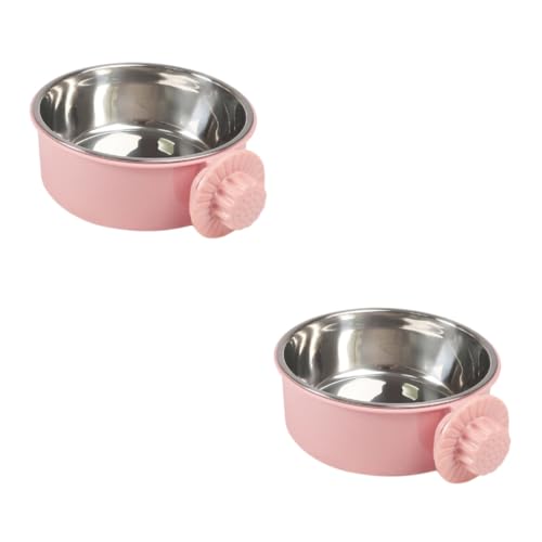 WOONEKY 2St Futterautomat für Haustiere hundebox schüssel Futternäpfe für Heimtierbedarf Futterspender für Hunde Hundenapf pet Supplies pet Food Container Hundefutter Haustiernapf Rosa von WOONEKY