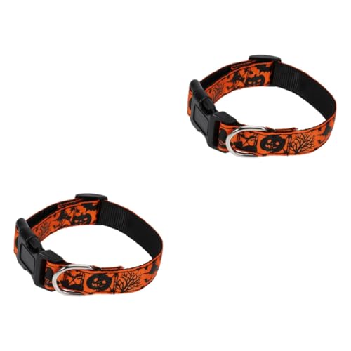 WOONEKY 2St Halloween-Hundehalsband Halloween-Halsband für Hunde verstellbare Welpenhalsbänder für Streu Halloween-Haustierhalsbänder großes Hundehalsband Halloween-Halsband für Haustiere von WOONEKY