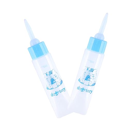 WOONEKY 2St Hamster Fütterung gerät Wasserflasche Mini-Babyflasche Futterspender für Welpen hamsterzubehör Hamster zubehör Babyflasche für Katze Milchfütterer Kieselgel Sky-Blue von WOONEKY