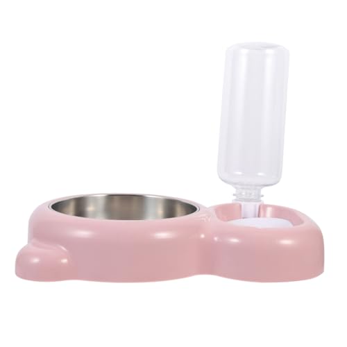 WOONEKY 2St Haustier Katzennapf Futternapf für Katzen Futterautomat für Haustiere pet Feeder pet Food Container Haustiernapf aus Edelstahl bequemer Hundefutterautomat Rostfreier Stahl Rosa von WOONEKY