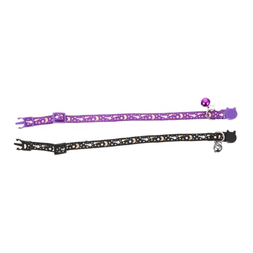 WOONEKY 2St Haustierhalsband Cartoon- für nachtleuchtendes katzenhalsband pet Supplies abtrünniger Katzenhalskreis reflektierendes für Katze Stoff von WOONEKY