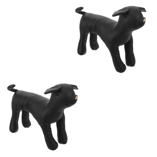 WOONEKY 2St Haustiermodell tierkostüme Animal Costume Dog Accessories Haustierzubehör Hunde Bekleidung Schaufensterpuppenständer für Hundekleider selbststehende Hunde PU-Leder Black von WOONEKY