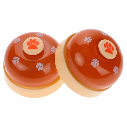 WOONEKY 2St Hundetrainingsglocke Haustier Trainingsglocke Haustier-Glocke für Toiletten-Training Spielzeug Trainingsglocken für Haustiere Hundeglocke Metall Kunststoff Orange von WOONEKY