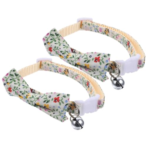 WOONEKY 2St Katzenhalsband tragbares Hundehalsband Kleine Hundehalsbänder Kätzchen-Kragen für mit Schleife Katze hundehalsband Haustier-Kätzchen- Polyester-Nylon von WOONEKY