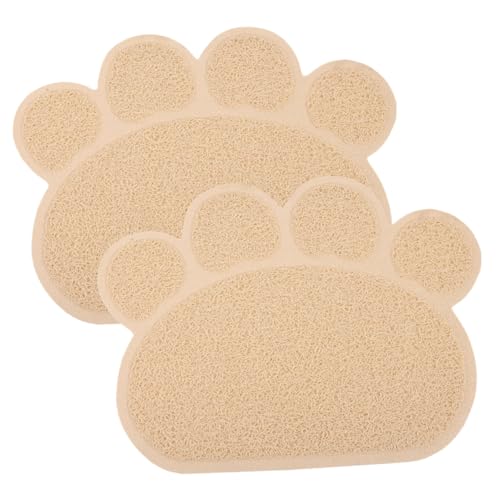 WOONEKY 2St Katzenstreu Matte Tischsets für Haustierschüsseln hundegeschirr matten Kätzchenstreumatte katzenstreumatte katzenfutter unterlage Heimtierbedarf für Katzen katzenfutter pad PVC von WOONEKY