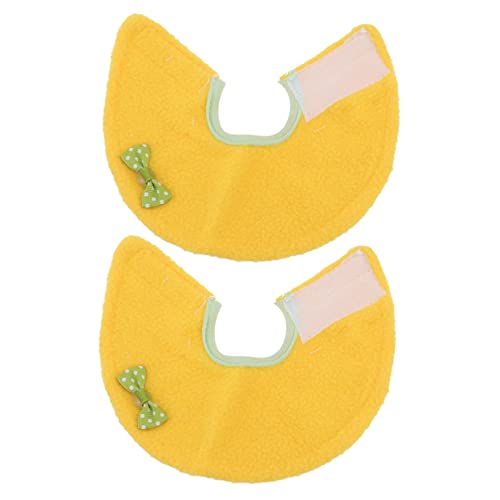 WOONEKY 2St Vogelbeißhalsband Vogelzupfhalsband Welpenhalsband Halsband für Welpen Pflege des Halses Vogel-Nackenschutz Rettungshalsband für Haustiere Anti-Beißkragen Polarfleece Yellow von WOONEKY