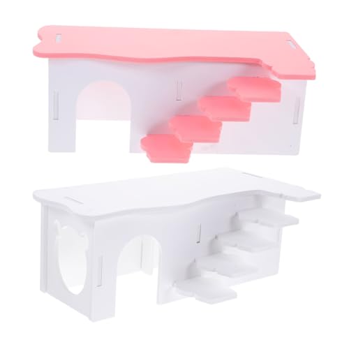 WOONEKY 2st Hamsterhaus Hamsterplattform Hamster-kletterleiter Leiter Kletternde Hamster Kleintierkäfig Hamsternest Meerschweinchenleiter Hamsterversteck Käfig Für Rennmäuse Spielzeug PVC von WOONEKY