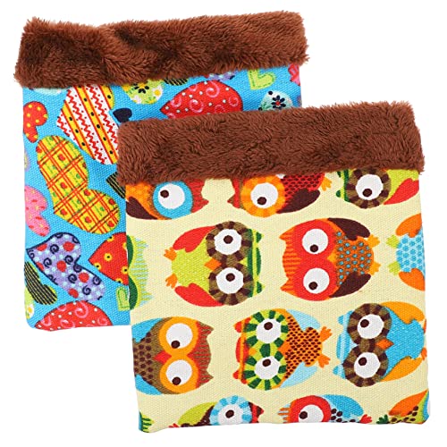 WOONEKY 2st Schlafsack Für Hamster Igel Warm Kleines Haustier Warmes Bett Hamsterbetten Kleintierbedarf Hamster Schlafhaus Meerschweinchen Nest Eichhörnchen Ratte Schlafen Arktisches Vlies von WOONEKY