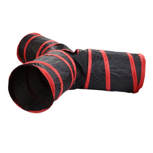 WOONEKY 3 Haustier-Tunnel Große Katze Kleine Katze Indoor-spielset Haustierhöhle Spielzeug Katze Faltbare Tunnelröhre Katzenhöhle Spielzeug Kleines Hundespielzeug Haustiere Black Polyester von WOONEKY