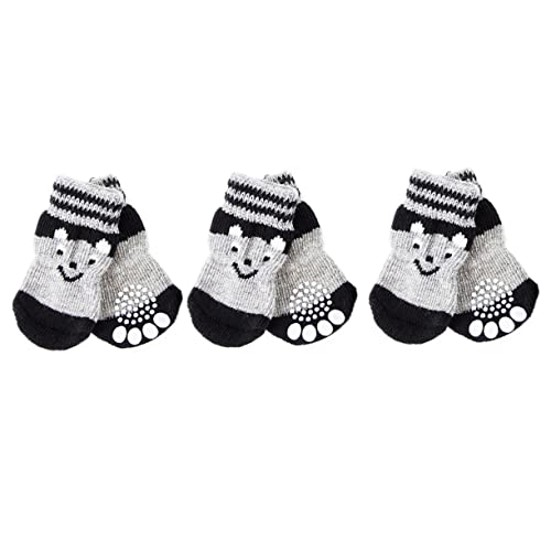 WOONEKY 3 Paare Hundeschuh Socken Hundesocken Für Hunde Heimtierbedarf Katzenschuhe rutschfeste Stiefeletten Für Hunde rutschfeste Stiefeletten Für Haustiere Anti-welpen-socken Baumwolle von WOONEKY