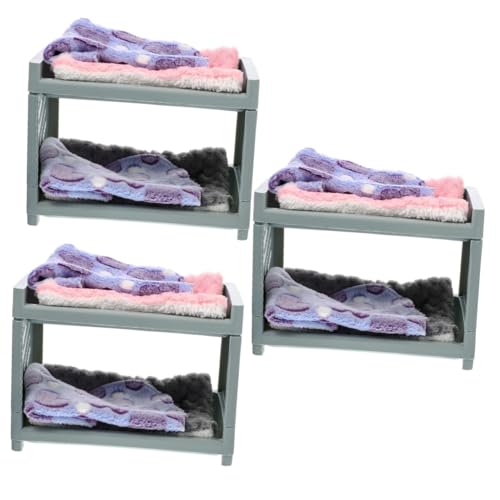 WOONEKY 3 Sätze Hamsterbett tragbares Hasenbett Kleiner Tiersack dekoratives Chinchillabett Doppellagiges Hasenbett nagerhaus haustierbett pet Bed Käfighasenbetten Hamsterverstecke Plüsch von WOONEKY