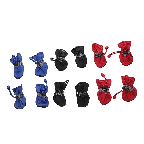 WOONEKY Regenstiefel-Set für Haustiere 3 Paar wasserdichte Hundestiefel gemütliche robuste regenfeste Hundeschuhe von WOONEKY