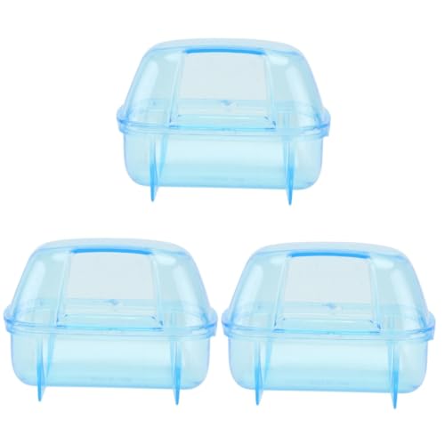 WOONEKY 3 Stück Hamster Badezimmer Kleines Haustier Sand Badezimmer Hamster Toilette Haustier Badewanne Kleines Hamster Badewerkzeug Transparente Wanne Hamster Sandkasten von WOONEKY