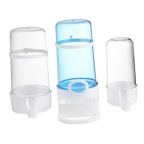 WOONEKY 3er Set Automatische Vogeltränke Für Haustiere Trinkbrunnen Für Vögel Wasser Und Futterspender 200ml + 415ml Zufällige Farben Und Designs Ideal Für Papageien Und Andere von WOONEKY