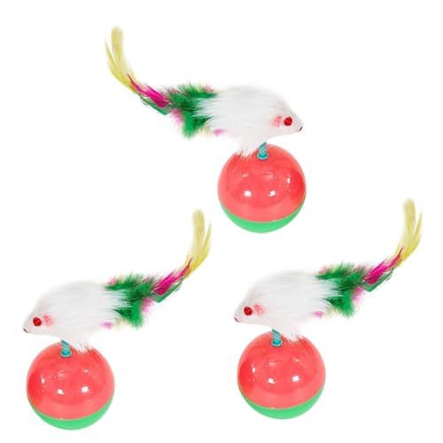 WOONEKY 3Pcs Katzenspielzeugkätzchen Spielzeug Lustiger Kätzchen Tumbler Spielzeugkatze Necken Spielzeug Indoor Kätzchen Haustier Teaser Playthings Cat Spielen Ball Spielzeugkatze Teaser von WOONEKY