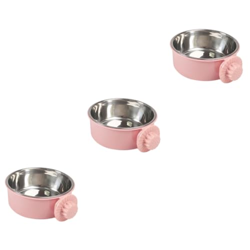 WOONEKY 3St Futternapf für Haustiere pet Feeder pet Supplies Haustierfutterstation Futterstation für Haustiere Futterautomat für Haustiere Welpe Lebensmittel Hundefutter Haustiernapf Rosa von WOONEKY