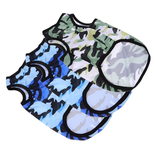 WOONEKY 3St Haustierweste Mesh-Welpenkleidung Camouflage-Jacke für Jungen Hundeweste hundepullover hundepulli Hasenspielzeug Spielzeughund Haustierbekleidung Haustierkleidung Polyester von WOONEKY