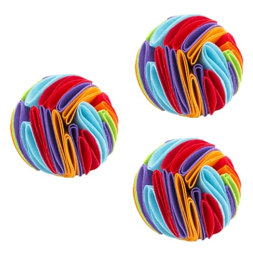 WOONEKY 3St Hundeschnüffelball Dog Toy Dog chew Toy Spielzeug für Hunde Futterball für Hunde hundefutter Ball Welpe Spielzeug für Hundezähne Leckfutterspielzeug für Haustiere Filzstoff von WOONEKY