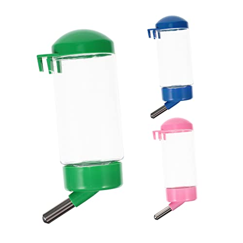 WOONEKY 3St Kaninchentrinker hängender Design-Haustier-Futterspender Automatisches Hamsterwasser Hamster trinkflasche Hasen trinkflasche Wasserflasche für Hamster Hamsterhalter Plastik von WOONEKY