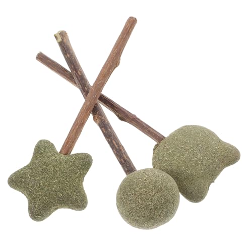 WOONEKY 3st Katzenminze Lutscher Katzenminze-Ball Essbare Katzensnacks Snacks Zum Zahnen Für Haustiere Kätzchen-katzenminze-Sticks Katze Leckt Leckereien Kaustangen Spielzeuge ， Green von WOONEKY