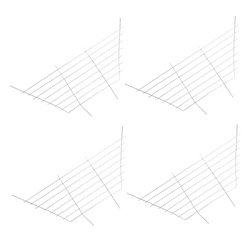 WOONEKY 4 Stück Hasengrasständer Futterstation Für Kaninchen Käfiggestell Für Kaninchen Chinchilla-grasregal Futterspender Für Chinchilla-Gras Grasraufe Für Chinchilla Eisen Silver von WOONEKY