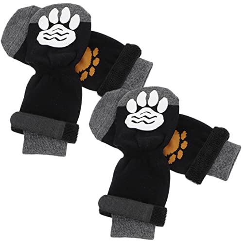 WOONEKY 4Pcs Hund Socken Pfoten Socken Hund Haustier Socken Pfoten Protektoren Tragen-beständig Baumwolle von WOONEKY